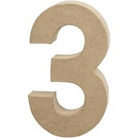 Cyfra "3" z papier-mache