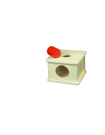 Moyo Montessori | Drewniane pudełko dla malucha z dużym cylindrem NEJ0606_O025-1