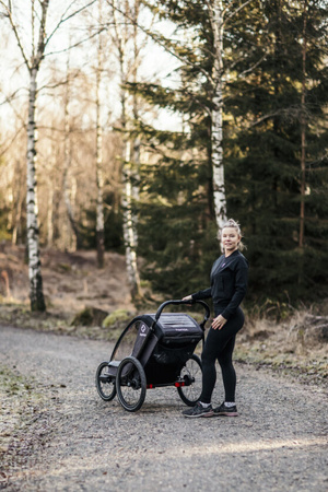 Hamax - Przyczepka rowerowa COCOON ONE z zestawem do biegania - Grey/black