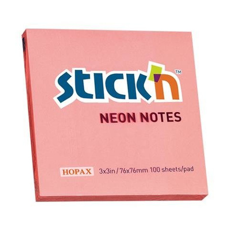Notes Samoprzy.76mmx76mm Różowy Neon