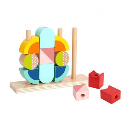 TOOKY TOY Drewniane puzzle sześcienne Układanka na palikach Krab