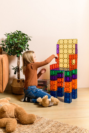 COBLO, magnetyczne klocki konstrukcyjne 2 płyty 30 x 30 cm ziel/nieb