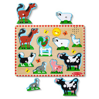 Drewniane puzzle dźwiękowe Zwierzęta z farmy Melissa & Doug