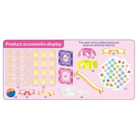 WOOPIE Klocki Magnetyczne Tor Kulkowy 89 el.