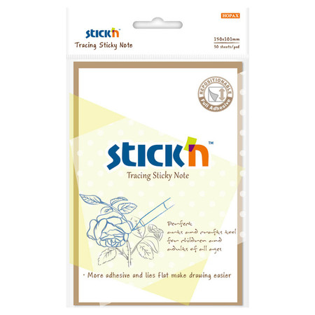 Przezroczysty notes samoprzylepny kalka do odrysowywania 101x152 mm, 30 kartek