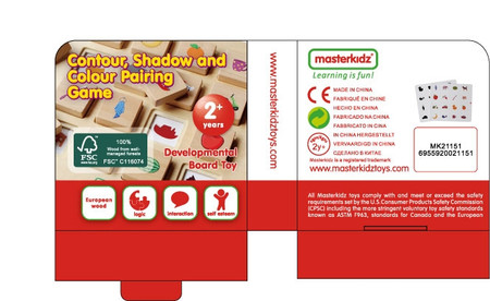 MASTERKIDZ Gra Dopasuj Cienie Łączenie w Pary Rozpoznawanie Przedmiotów