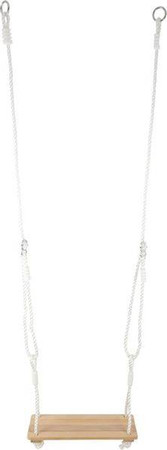 Drewniana huśtawka deska, drążek i koła gimnastyczne 3w1 11908-Small Foot, zabawy w plenerze