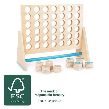 Drewniana gra Cztery w rzędzie XXL Activ 12031-SF-Small Foot, gry logiczne