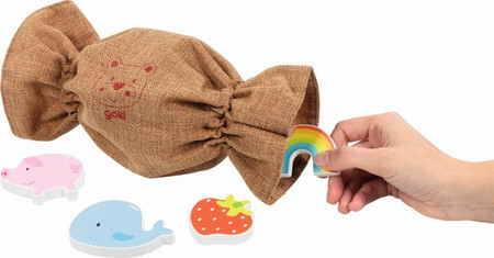 Edukacyjna gra drewniana rozpoznawanie kształtów przez dotyk Goki