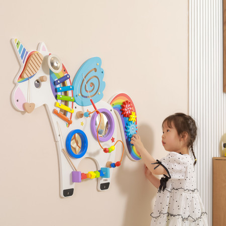 Tablica manipulacyjna Panel ścienny - Tęczowy Jednorożec