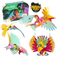 Klocki magnetyczne Clixo Tropikalne ptaki z lasu deszczowego 22 elem.