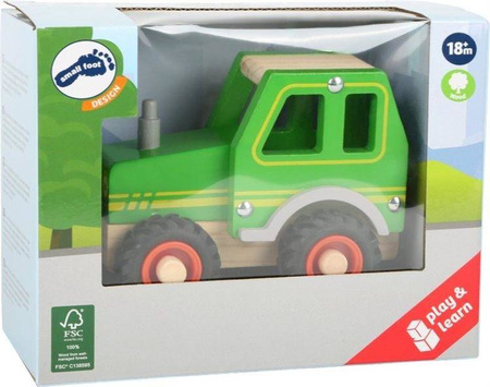 Drewniany Zielony traktor Mini Max 11078-Small Foot Design, pojazdy dla dzieci