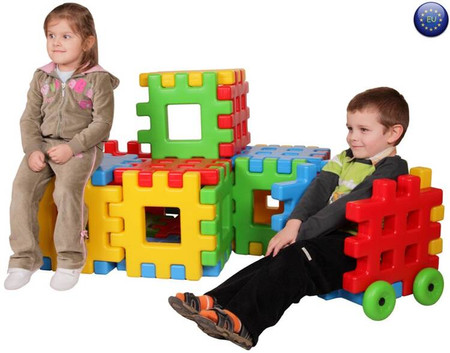 WOOPIE Klocki Edukacyjne Wafle XXL Ogrodzenie Domek