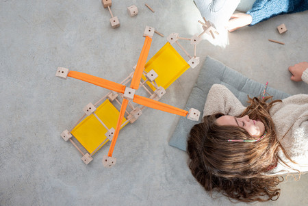 Drewniane klocki konstrukcyjne Mini Trigonos - 130 el.