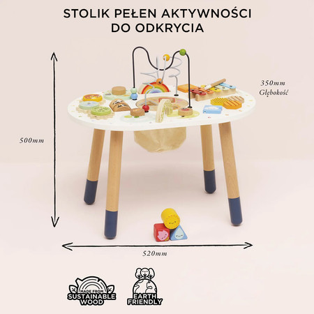 Drewniany stolik edukacyjny sensoryczna zabawka dla dzieci, stół Le Toy Van