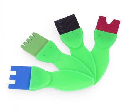 Zestaw 4 gumowych pędzli do malowania farbami JOVI