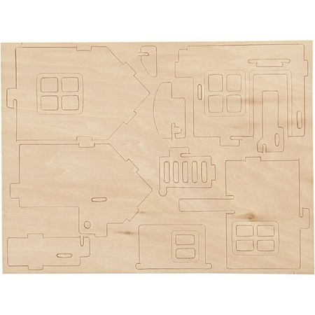 Puzzle 3D drewniane dom wariant 2