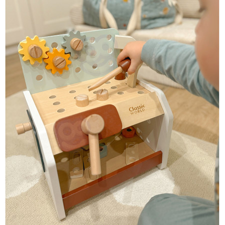 CLASSIC WORLD Drewniany mały zestaw narzędzi w szafce