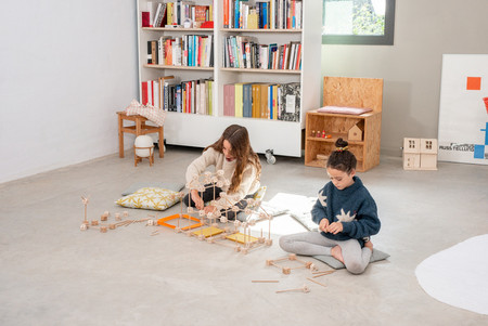 Drewniane klocki konstrukcyjne Mini Trigonos - 130 el.