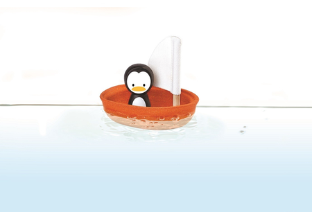 Żaglówka z pingwinem, zabawka do kąpieli | Plan Toys®
