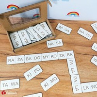 Drewniane domino sylabowe