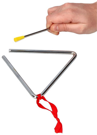 Trójkąt muzyczny metalowy duży 16 cm Goki