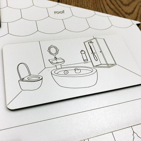 Drewniana układanka House do nauki angielskiego