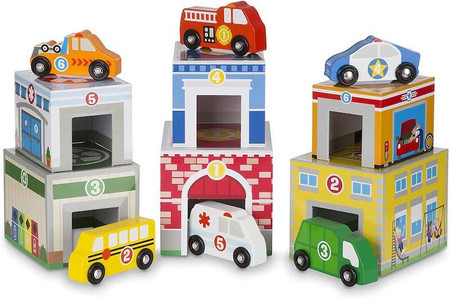 Piramida z garaży dla autek 13576-Melissa & Doug, układanki dla dzieci