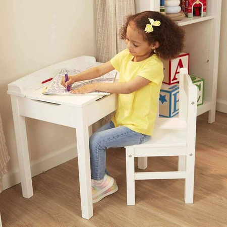 Biały sekretarzyk z krzesełkiem 30231-Melissa & Doug, stoliki dla dzieci