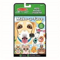 Książeczka z naklejkami wielokrotnego użytku Miny na twarzy Zwierzęta Melissa & Doug
