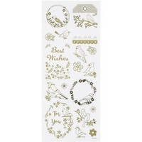 Naklejki metaliczne Złote Ptaszki