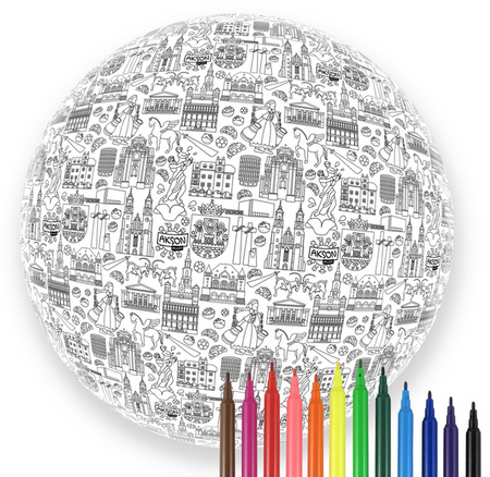 Piłka Balonowa do kolorowania XXL 85 cm POZNAŃ