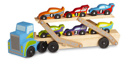 Drewniana laweta ciężarówka z autami Melissa & Doug 12759