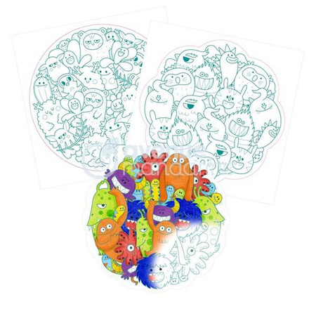 Kolorowanki Mandale Mnogość potworów