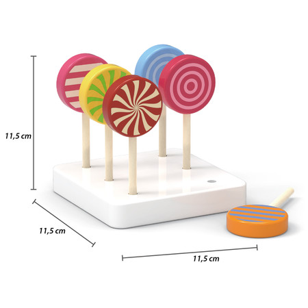 VIGA Drewniane Kolorowe Lizaki Zestaw 6 szt.