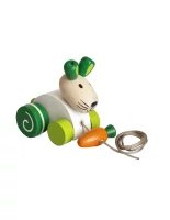 Zając z marchewką do ciągnięcia