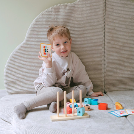 TOOKY TOY Drewniana układanka sześcienna Krab Pastelowy