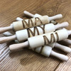 Drewniane mini wałki do ciasta z sylabami (Ma, Me, Mi, Mo, Mu, My, Mó)