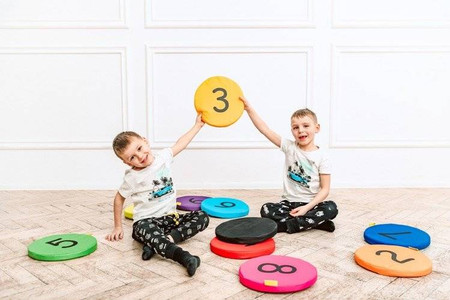 Poduszki EKOSKÓRA wysokość  6 cm zestaw Liczby 1-10