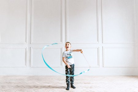 Wstążka gimnastyczna 3 m - granatowa