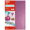 Brokatowa pianka dekoracyjna EVA A4 Apli Kids 4 arkusze biały, czarny, różowy, niebieski