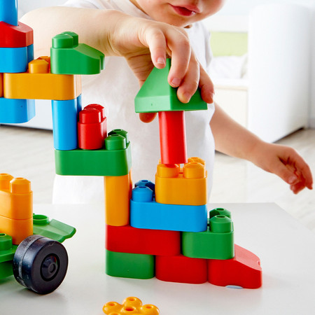 Klocki konstrukcyjne, Miasto, 50 el., 18m+, PolyM