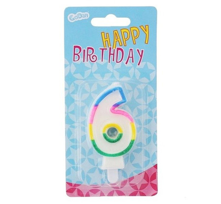 Świeczka fluorescencyjna na tort cyfra 6 GoDan