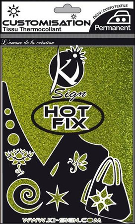 Naprasowanka arkusz 20x15cm Brokat Limonka