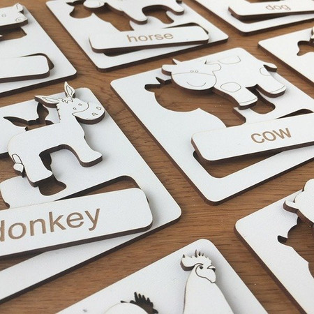 Układanka tematyczna do nauki angielskiego - Farm Animals