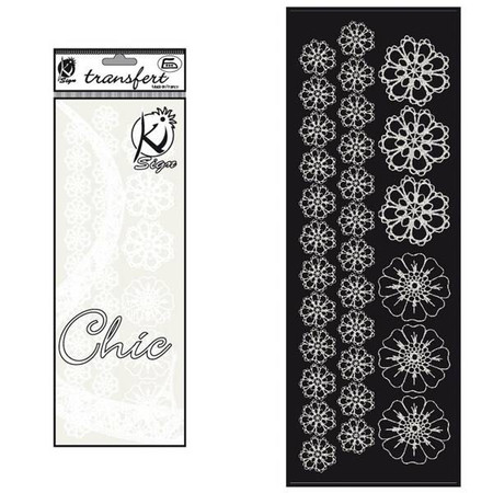 Naprasowanka welwetowa Złamana Biel Kwiatki