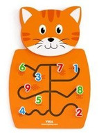 Drewniana układanka panel ścienny - Kotek