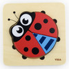 VIGA Pierwsze drewniane Puzzle maluszka Biedronka