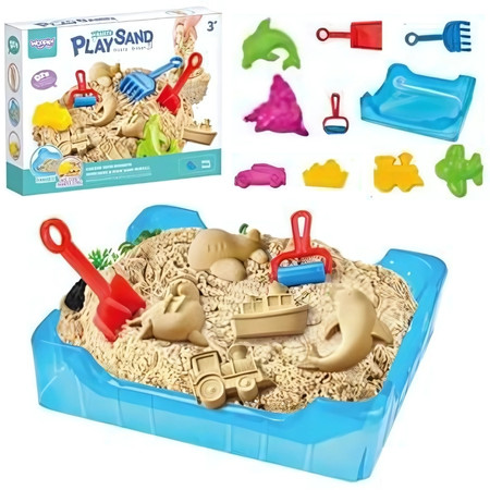 WOOPIE Piasek Kinetyczny 0,5 kg Zestaw Stolik z Foremkami
