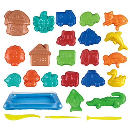 WOOPIE Piasek Kinetyczny 0,8 kg Zestaw w Koszyku z Foremkami +  /